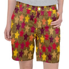 Abstract-flower Gold Pocket Shorts by nateshop