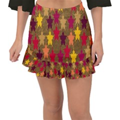 Abstract-flower Gold Fishtail Mini Chiffon Skirt by nateshop