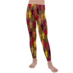 Abstract-flower Gold Kids  Lightweight Velour Leggings by nateshop