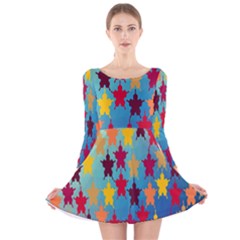 Abstract-flower,bacground Long Sleeve Velvet Skater Dress by nateshop