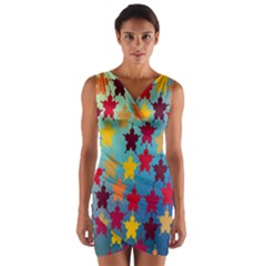 Abstract-flower,bacground Wrap Front Bodycon Dress by nateshop