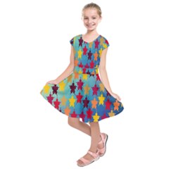 Abstract-flower,bacground Kids  Short Sleeve Dress by nateshop