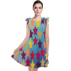 Abstract-flower,bacground Tie Up Tunic Dress by nateshop