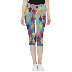 Abstract-flower,bacground Inside Out Lightweight Velour Capri Leggings  by nateshop