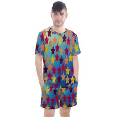 Abstract-flower,bacground Men s Mesh Tee And Shorts Set