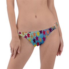 Abstract-flower,bacground Ring Detail Bikini Bottom by nateshop