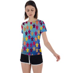 Abstract-flower,bacground Back Circle Cutout Sports Tee by nateshop