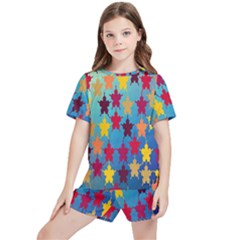 Abstract-flower,bacground Kids  Tee And Sports Shorts Set by nateshop