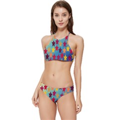 Abstract-flower,bacground Banded Triangle Bikini Set by nateshop