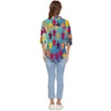 Abstract-flower,bacground Women s Quarter Sleeve Pocket Shirt View4