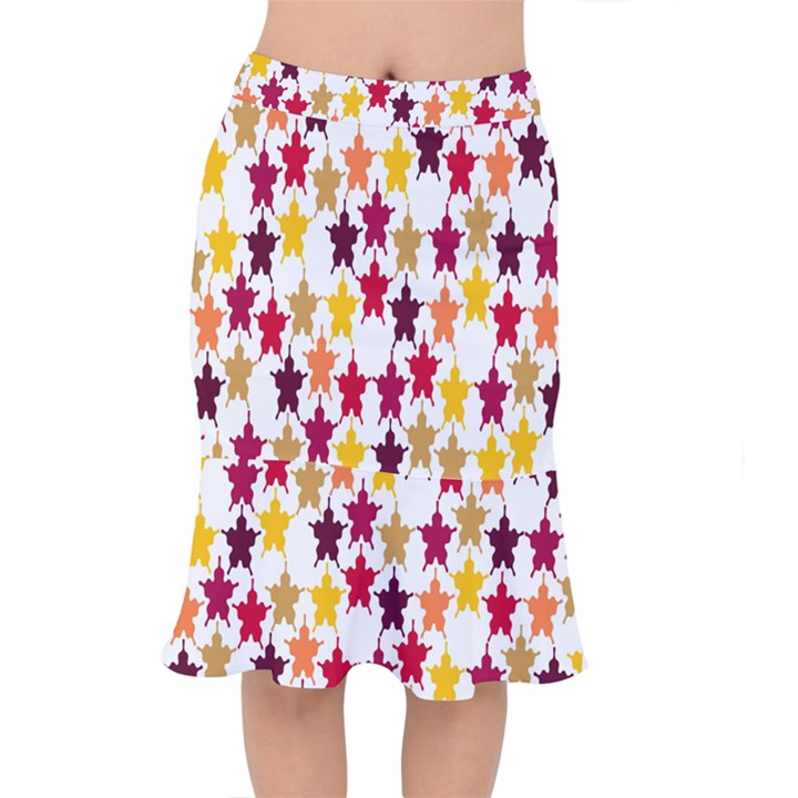 Abstract-flower Short Mermaid Skirt