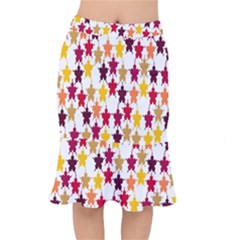 Abstract-flower Short Mermaid Skirt by nateshop