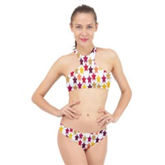 Abstract-flower High Neck Bikini Set by nateshop