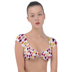 Abstract-flower Cap Sleeve Ring Bikini Top by nateshop