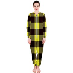 Black And Yellow Plaids Onepiece Jumpsuit (ladies) by ConteMonfrey