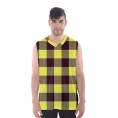 Black And Yellow Plaids Men s Basketball Tank Top by ConteMonfrey