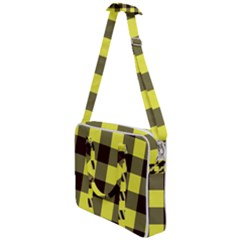 Black And Yellow Plaids Cross Body Office Bag by ConteMonfrey