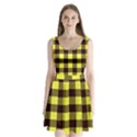 Black and yellow plaids Split Back Mini Dress  View1