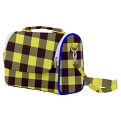 Black And Yellow Plaids Satchel Shoulder Bag by ConteMonfrey