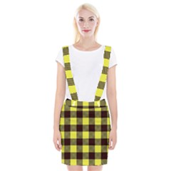 Black And Yellow Plaids Braces Suspender Skirt by ConteMonfrey