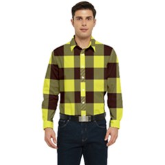 Black And Yellow Plaids Men s Long Sleeve  Shirt by ConteMonfrey