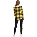 Black and yellow plaids Chiffon Quarter Sleeve Blouse View2