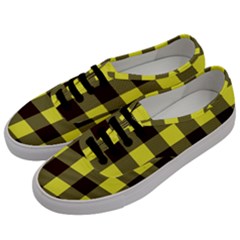 Black And Yellow Plaids Men s Classic Low Top Sneakers by ConteMonfrey