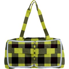 Black And Yellow Plaids Multi Function Bag