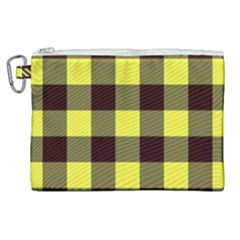 Black And Yellow Plaids Canvas Cosmetic Bag (xl) by ConteMonfrey