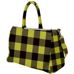 Black And Yellow Plaids Duffel Travel Bag by ConteMonfrey