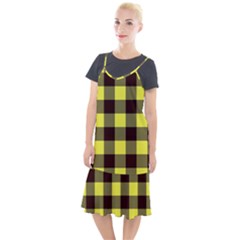 Black And Yellow Plaids Camis Fishtail Dress by ConteMonfrey