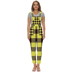 Black And Yellow Plaids Women s Pinafore Overalls Jumpsuit by ConteMonfrey