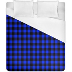 Neon Blue And Black Plaids Duvet Cover (california King Size) by ConteMonfrey