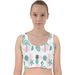 Art Geometric Velvet Racer Back Crop Top