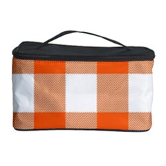 Orange And White Plaids Cosmetic Storage by ConteMonfrey