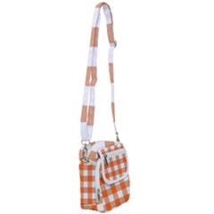 Orange And White Plaids Shoulder Strap Belt Bag by ConteMonfrey