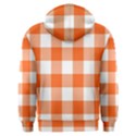 Orange and white plaids Men s Overhead Hoodie View2