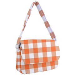 Orange And White Plaids Courier Bag by ConteMonfrey