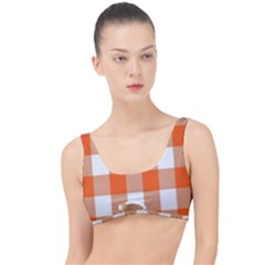 Orange And White Plaids The Little Details Bikini Top by ConteMonfrey