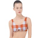 Orange and white plaids The Little Details Bikini Top View1