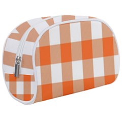 Orange And White Plaids Make Up Case (medium) by ConteMonfrey