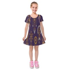 Background Kids  Short Sleeve Velvet Dress by nateshop