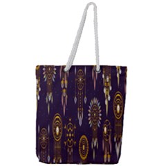 Background Full Print Rope Handle Tote (large)