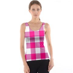 Pink And White Plaids Tank Top by ConteMonfrey