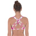 Pink and white plaids Got No Strings Sports Bra View2