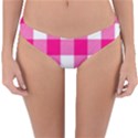 Pink and white plaids Reversible Hipster Bikini Bottoms View1