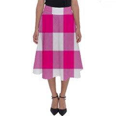 Pink And White Plaids Perfect Length Midi Skirt by ConteMonfrey