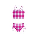 Pink and white plaids Girls  Tankini Swimsuit View1