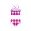 Pink and white plaids Girls  Tankini Swimsuit View2