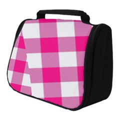 Pink And White Plaids Full Print Travel Pouch (small) by ConteMonfrey